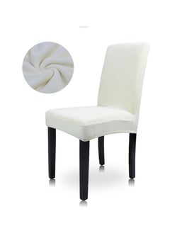 Generic Pure Color Silver Fox Fur Chair Cover Stretch Home Hotel Plush Chair Cover Dust-proof and Anti-bacterial Cushion Cover 