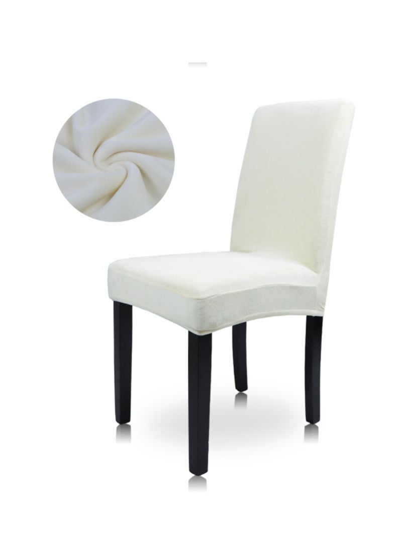 Generic Pure Color Silver Fox Fur Chair Cover Stretch Home Hotel Plush Chair Cover Dust-proof and Anti-bacterial Cushion Cover 