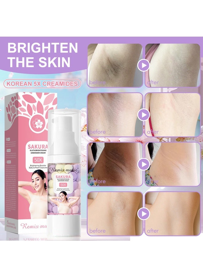 Sakura Underarm W-hi-tening Cream - Skin Bl-ea-ching Cream for Women - Skin Li-g-htening Cre am for the Whole Body, Armpit, Intimate Parts, Legs - Moisturizing Nourishing - Image 5