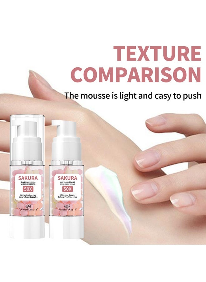 Sakura Underarm W-hi-tening Cream - Skin Bl-ea-ching Cream for Women - Skin Li-g-htening Cre am for the Whole Body, Armpit, Intimate Parts, Legs - Moisturizing Nourishing - Image 1