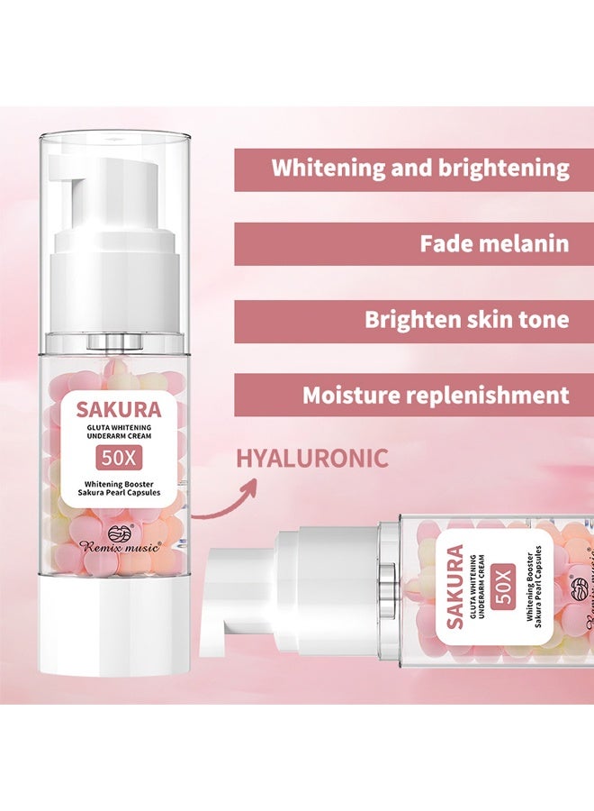 Sakura Underarm W-hi-tening Cream - Skin Bl-ea-ching Cream for Women - Skin Li-g-htening Cre am for the Whole Body, Armpit, Intimate Parts, Legs - Moisturizing Nourishing - Image 2