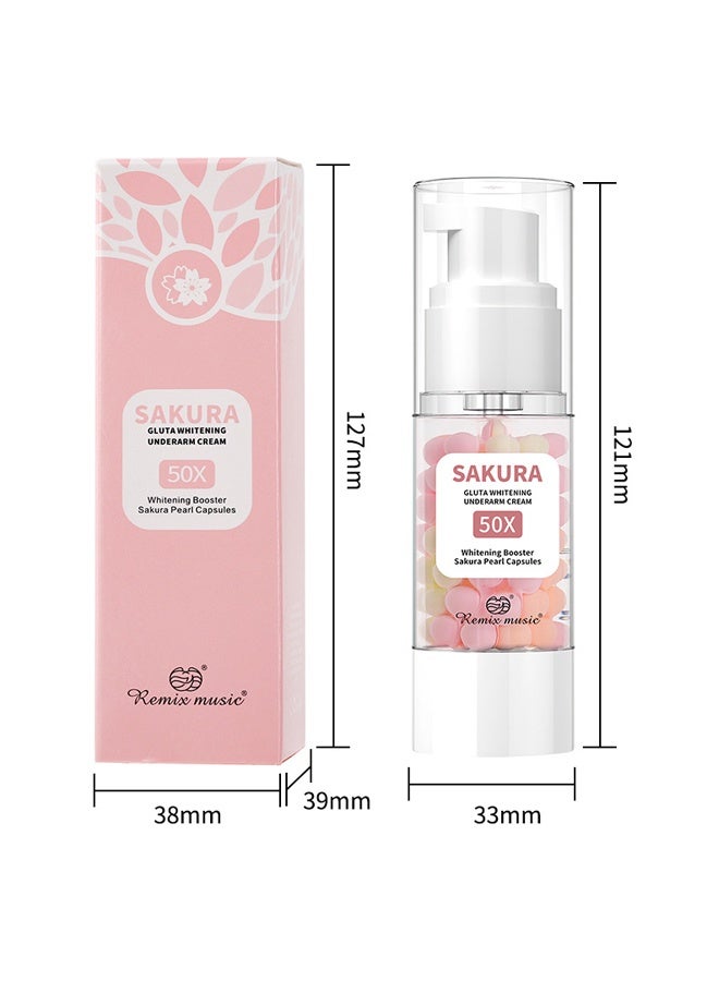 Sakura Underarm W-hi-tening Cream - Skin Bl-ea-ching Cream for Women - Skin Li-g-htening Cre am for the Whole Body, Armpit, Intimate Parts, Legs - Moisturizing Nourishing - Image 3