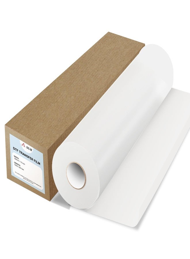 A-SUB DTF Transfer Film Roll, 13" X 328ft DTF Film for Sublimation or DTF Inkjet Printer, Direct to Film PET Transfer Paper for T Shirts and All Fabrics (Double Sided Matte) - Image 1