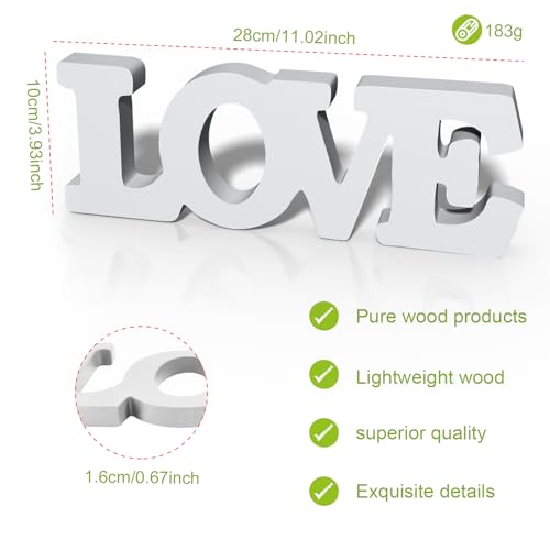 LLPMutu Love Sign Wooden Blocks Freestanding Love Letter Table Top Decor Valentines Day Decorations Romantic Table Red Sign Love Words Shape for Home Party Wedding Anniversary Decor - Image 4