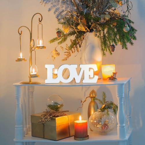 LLPMutu Love Sign Wooden Blocks Freestanding Love Letter Table Top Decor Valentines Day Decorations Romantic Table Red Sign Love Words Shape for Home Party Wedding Anniversary Decor - Image 2