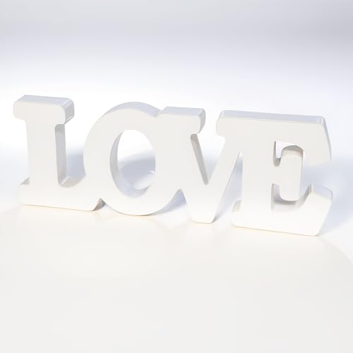 LLPMutu Love Sign Wooden Blocks Freestanding Love Letter Table Top Decor Valentines Day Decorations Romantic Table Red Sign Love Words Shape for Home Party Wedding Anniversary Decor - Image 1