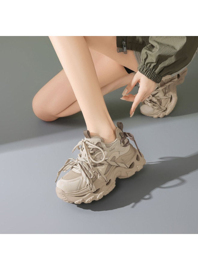 St&Sat New Running Shoes Sports Shoes Women's Double Laces Retro Dad Shoes Women's Casual Shoes Women's Shoes - Image 3
