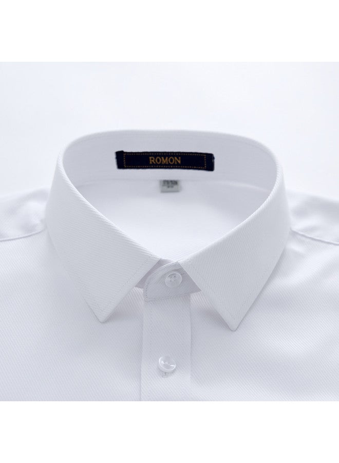 ROMON قميص رجالي بأكمام طويلة بتصميم أنيق وسهل العناية، مناسب لجميع فصول السنة، مثالي للتنقل المهني، قميص رجالي مرتب ومحدد - Image 2