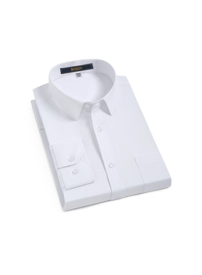 ROMON قميص رجالي بأكمام طويلة بتصميم أنيق وسهل العناية، مناسب لجميع فصول السنة، مثالي للتنقل المهني، قميص رجالي مرتب ومحدد - Image 3