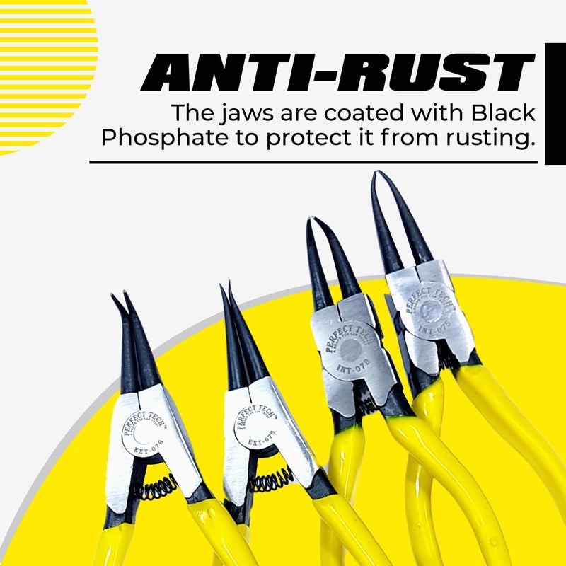 PERFECT TECH 122MM/5" Circlip Plier/ 5" Snap Ring Lock Plier (4 pcs Combo 5" Circlip Plier) - Image 4