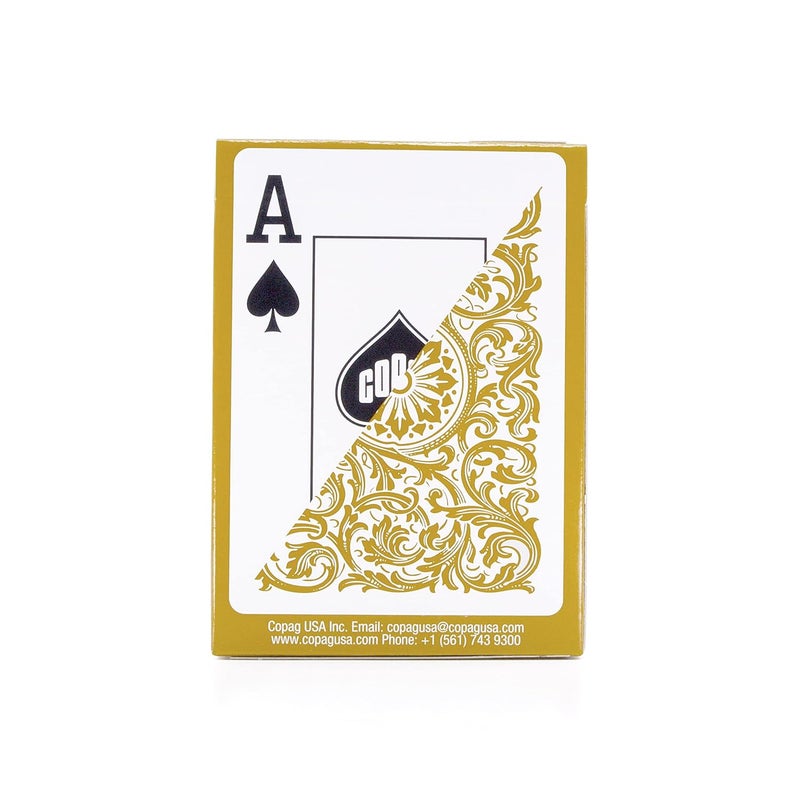 Copag Elite 100% Plastic Playing Cards, Poker Size Jumbo Index Single Deck (Gold) - Image 2