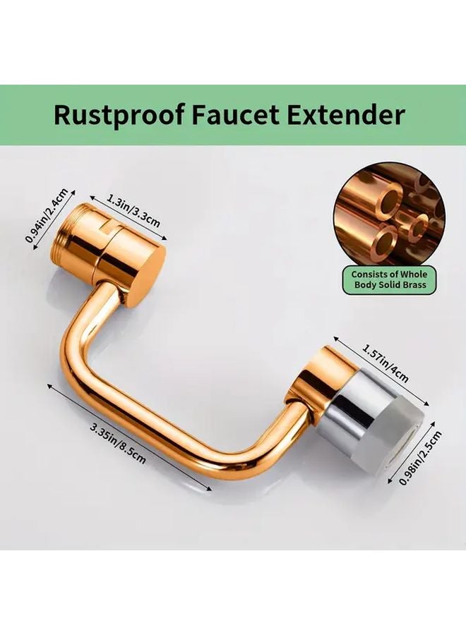 رأس صنبور قابل للتعديل من سبيكة النحاس باللون الفضي مع نظامين وذراع دوار 1080 وتدفق مزدوج للماء - Image 5
