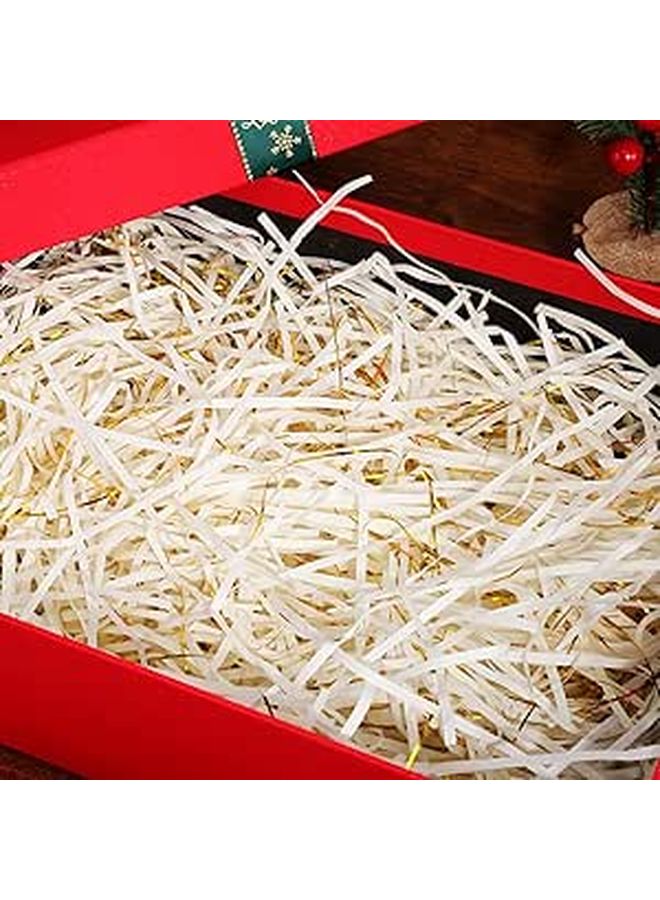 200g Gold Ivory Crinkled Paper Shred Filler for Fragile Item Cushioning