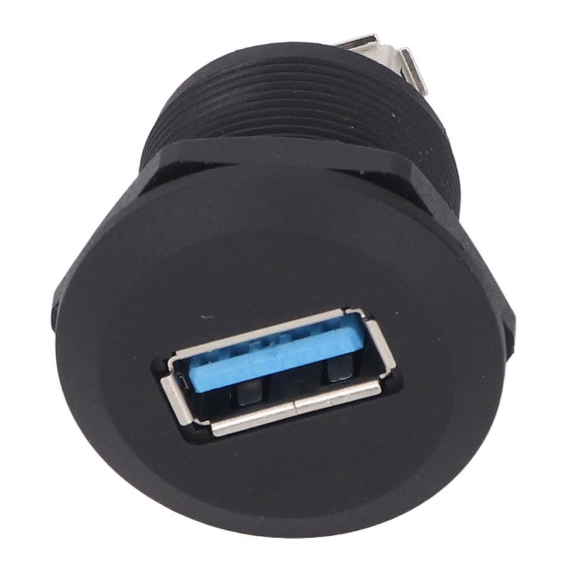 الوصلة اللوحية للتثبيت USB 3.0 المقاومة للماء بمعيار IP67، من أنثى إلى أنثى بقفل ملولب للبيئات القاسية - موصل نحاسي، غلاف من PA66 مثبط للهب V-0، بتصميم مريح للاستخدام في اللوحات - Image 3