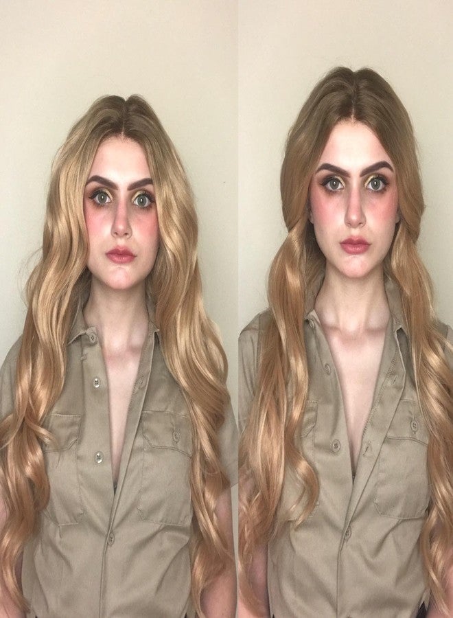IMSTYLE Blonde Lace Front Wig Dark Rooted Wave Synthetic Wigs for Women Cosplay Party Drag Queen - Image 5