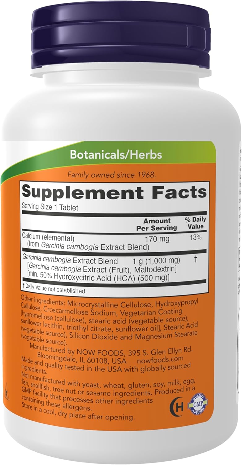 Now Foods Garcinia 1000 mg 120 Tablets - Image 2