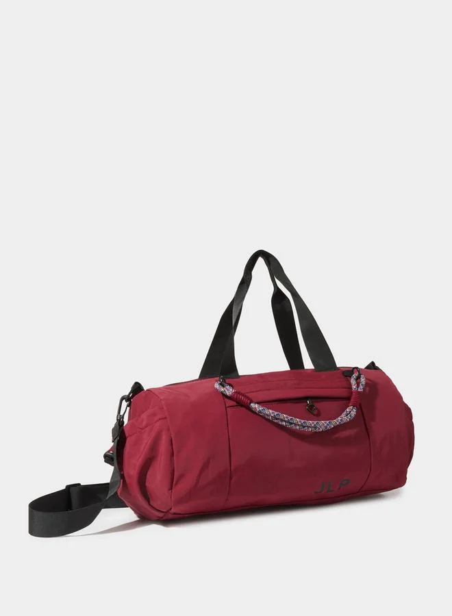 Red Gym Bag with Braided Handle