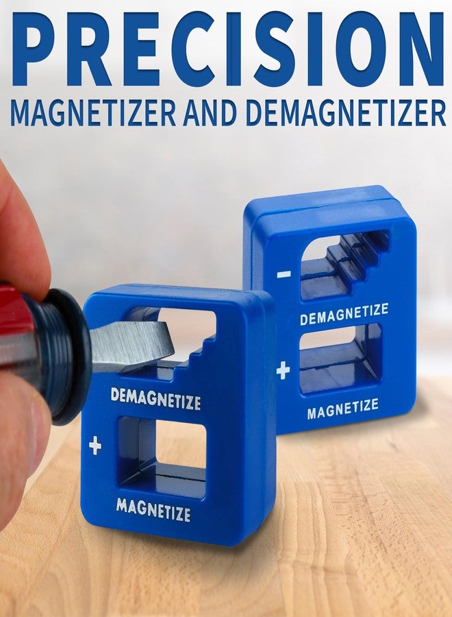 MeasuPro Demagnetizer and Magnetizer for Screwdrivers Tips, Bits, and Small Tools, Large or Big Screws, Drills, Drill Bits, Sockets, Nuts, Bolts, Nails and Precision Construction Tools - Blue - Image 2