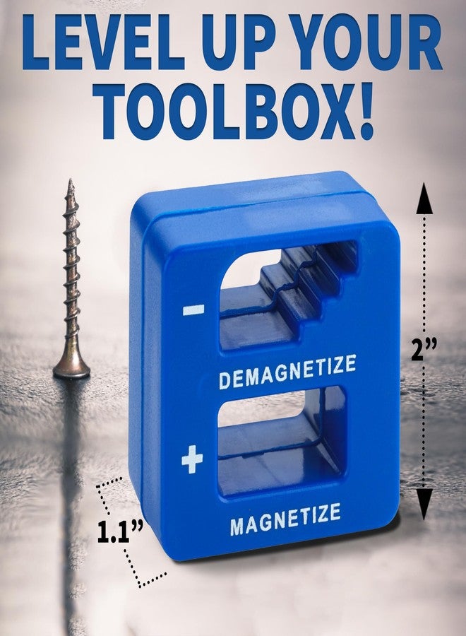 MeasuPro Demagnetizer and Magnetizer for Screwdrivers Tips, Bits, and Small Tools, Large or Big Screws, Drills, Drill Bits, Sockets, Nuts, Bolts, Nails and Precision Construction Tools - Blue - Image 3