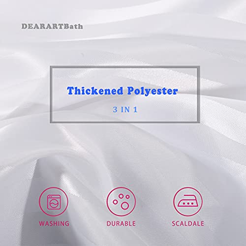 DEARARTBath Bright White Shower Curtain Liner, 60''W*72''H inch Cloth Shower Curtains with Grommet and Hooks, Waterproof Water Resistant Washable, Easy Care Easy Clean - Image 5