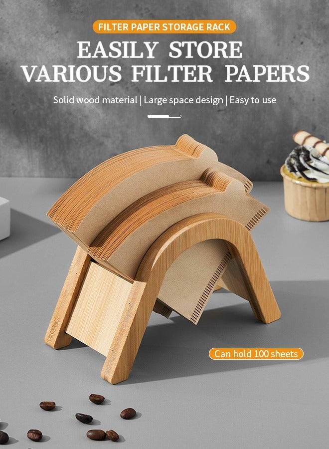 Stylish Coffee Filter Holder, Bamboo Coffee Filter Organizer Convenient Storage for Easy Access to Filters - Image 2
