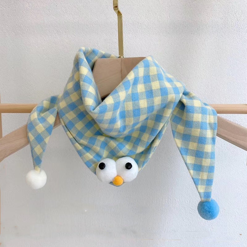 Kids Cartoon Animal Scarf Autumn Winter Warm Eyes blue 