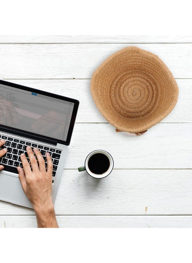 Cabilock Cotton Rope Storage Basket Woven Decorative Laundry Basket with Lion Sundries Hamper Storage Holder Nursery Bin for Bathroom Shelf Makeup Organization Khaki - Image 4