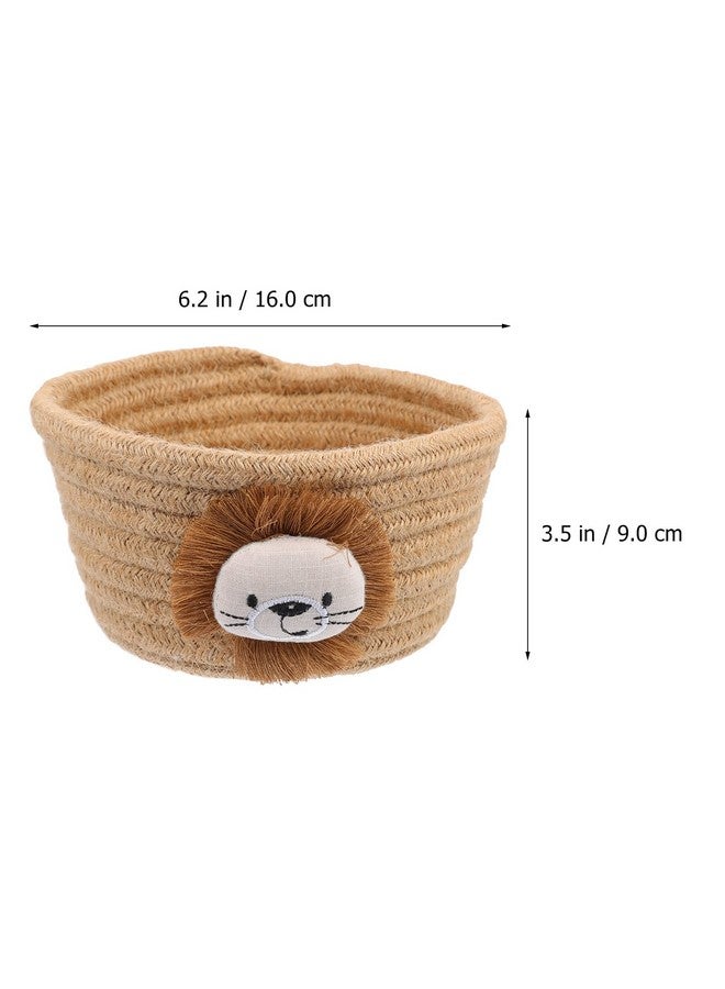 Cabilock Cotton Rope Storage Basket Woven Decorative Laundry Basket with Lion Sundries Hamper Storage Holder Nursery Bin for Bathroom Shelf Makeup Organization Khaki - Image 2