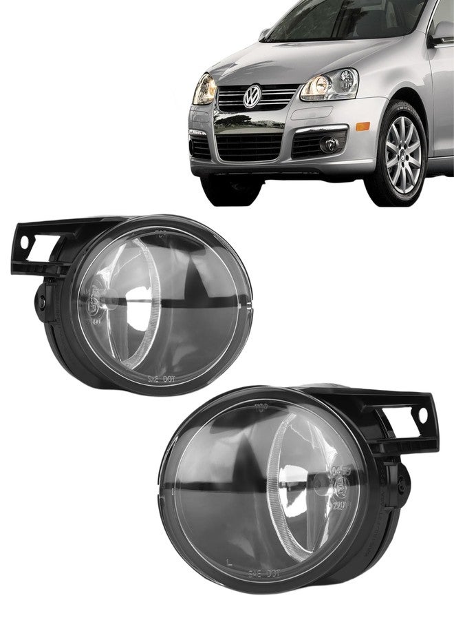 WEISIGAO Fog lights compatible with 2006 2007 2008 2009 2010 VOLKSWAGEN PASSAT OEM Fog Lamps Replacement with bulbs (Front Bumper Lights); 1 Pair Clear Lens, WM-025-A - Image 1