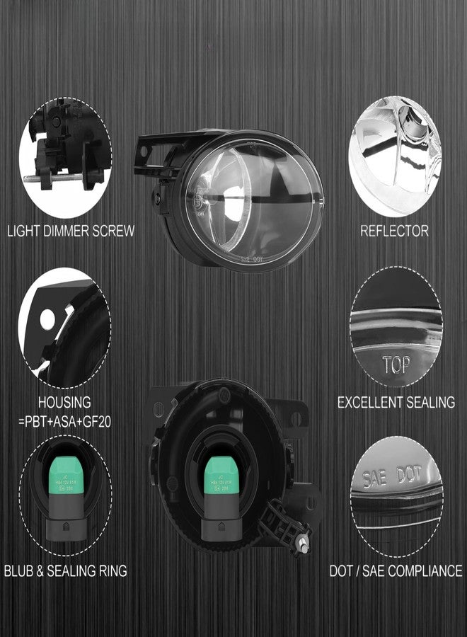 WEISIGAO Fog lights compatible with 2006 2007 2008 2009 2010 VOLKSWAGEN PASSAT OEM Fog Lamps Replacement with bulbs (Front Bumper Lights); 1 Pair Clear Lens, WM-025-A - Image 4