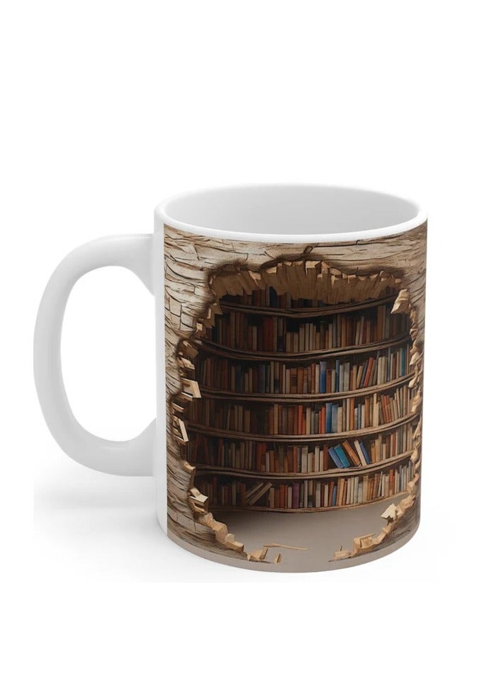 إم إي سي كوب قهوة بتصميم مكتبة مطبوع 11 أونصة - Image 2