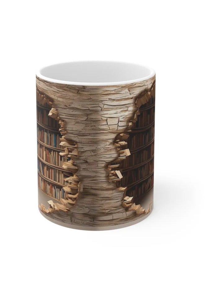 إم إي سي كوب قهوة بتصميم مكتبة مطبوع 11 أونصة - Image 3