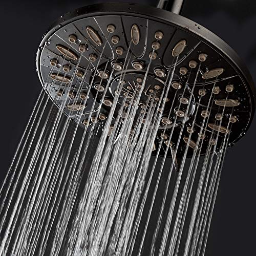 AquaDance OIL RUBBED BRONZE High Pressure 6Setting 7 Rain Shower Head Angle Adjustable AntiClog Showerhead Jets ToolFree Installation USA Standard Certified US Brand - Image 3