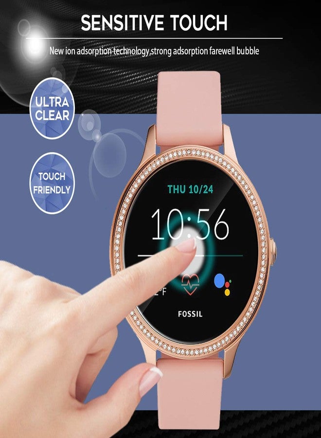 Orzero (3 Pack) Tempered Glass Screen Protector Compatible for Fossil Gen 5E 42mm/Fossil Gen 5E 44mm Smartwatch, 2.5D Arc Edges 9 Hardness High Definition Anti-Scratch Bubble-Free - Image 3