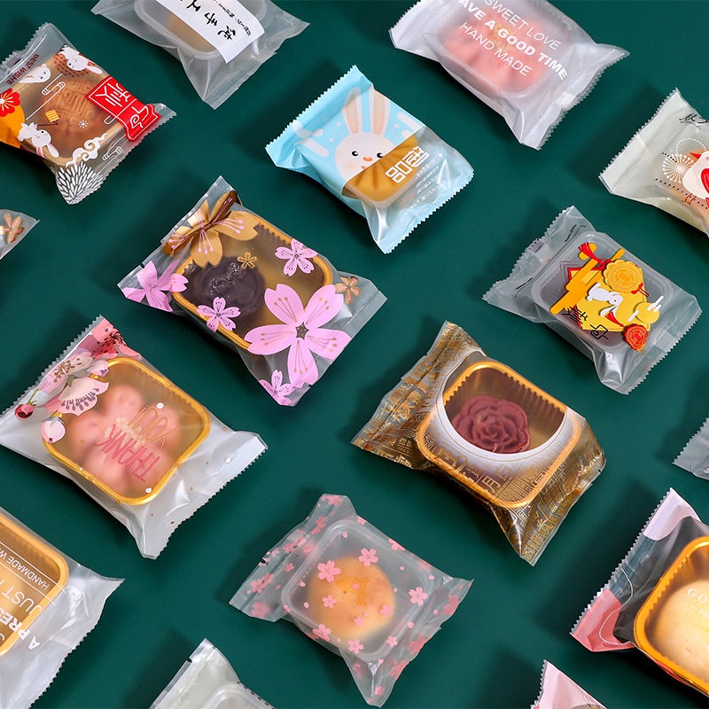 Manufacturer Mid-Autumn Festival Mooncake Bags Frosted Sealing Machine Bags Cantonese-Style Snow Skin Mooncake Packaging Bags Baking Frosted Texture - Image 2