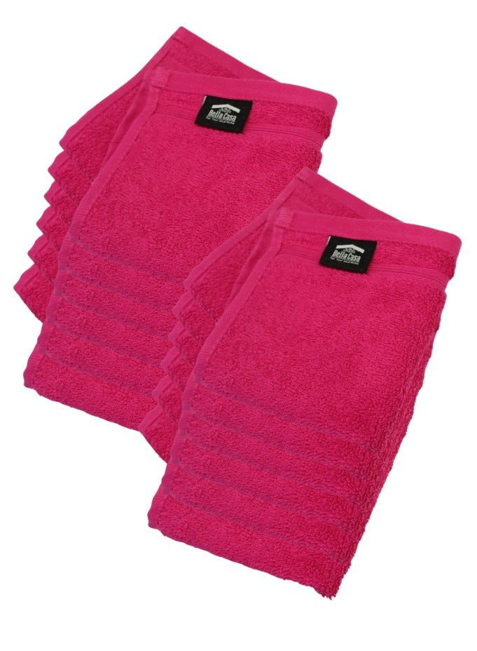 Pearl Coast 12 Pieces Luxury Face Towel Set 30x30cm 630 GSM Premium Cotton Ultra Soft and Highly Absorbent Expertly Woven for Durability Hotel And Spa Quality Towels Pink  - Image 1