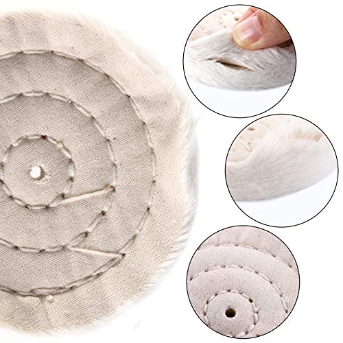 Hedume Set of 12 Buffing Pad Polishing Wheel Kits Included 5 Pack Rouge Compound, Cone, Column, Mushroom, T-Shaped Wheel Grinding Head with 1/4" Handle-for Manifold/Aluminum/Stainless Steel/Chrome - Image 3