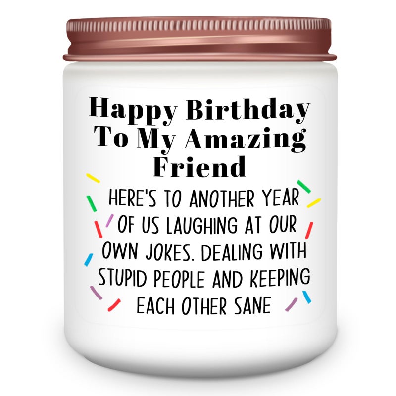 Homsolver Best Friend-Birthday Gifts for Women Men, Funny Friendship Gifts for Woman Candles, Birthday Gift for Friends Sister Bestie BFF Coworker Classmate, Funny Scented Candles - Image 1