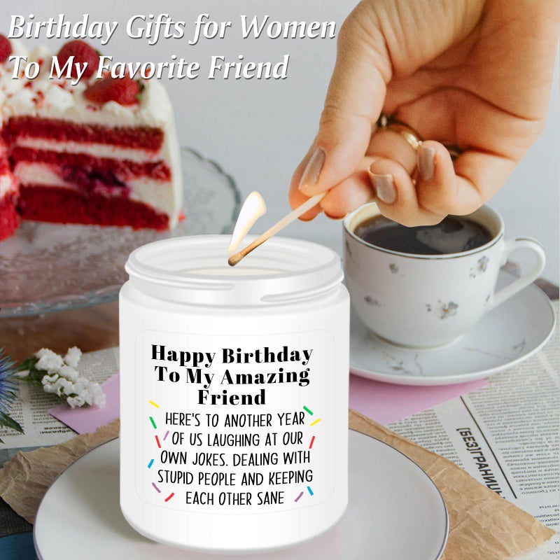 Homsolver Best Friend-Birthday Gifts for Women Men, Funny Friendship Gifts for Woman Candles, Birthday Gift for Friends Sister Bestie BFF Coworker Classmate, Funny Scented Candles - Image 4