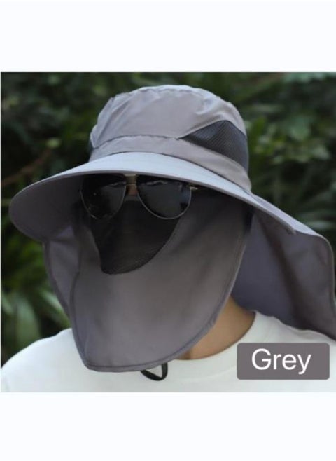 Sunscreen fisherman hat, gray