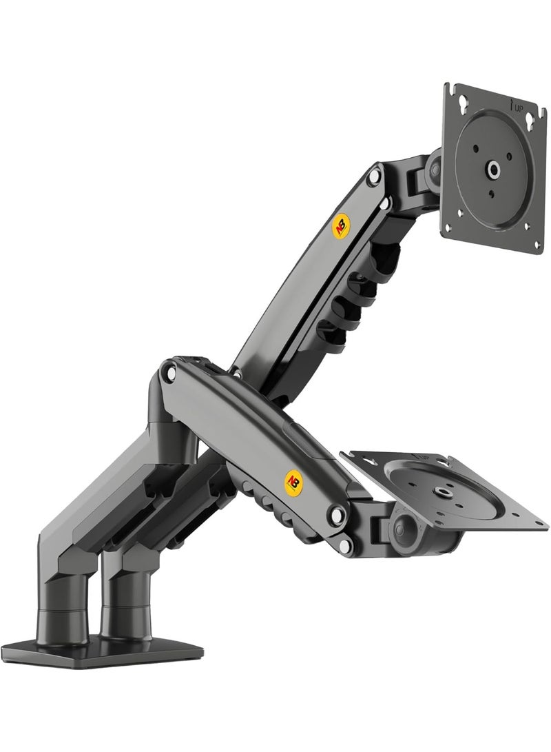 NB NORTH BAYOU NB F160-G Dual Monitor Arm – Gas Spring Adjustable Stand for 17"–27" Screens, Supports 2–9 kg per Arm – Clamp & Grommet Mount – VESA 100x100