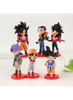 Trunkin Trunkin Dbz Set Of 6 Action Figures B Super Saiyan Action Figures 6.5-9Cm Trunks Pan Son Goku Vegeta Polyvinyl Chloride Weeb Manga Collectible Model Toy,Multicolor  - Image 4