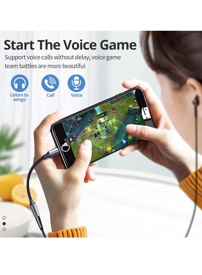 AROAQ محول جاك AUX كابل، محول USB نوع C إلى 3.5 مم سماعة، كابل دنجلي صوتي USB C إلى AUX مطلي بالذهب، محول صوتي رقمي سماعة مضاد للأكسدة، (1 قطعة، رمادي) - Image 5