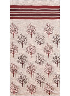 Homefab India Homefab India Jute Modern 2 Piece Eyelet Polyester Door Curtain Set - 7ft, Maroon  - Image 2