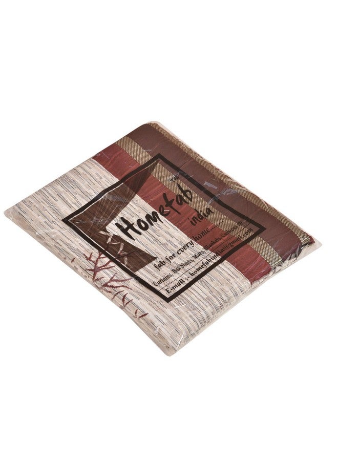 Homefab India Jute Modern 2 Piece Eyelet Polyester Door Curtain Set - 7ft, Maroon - Image 3