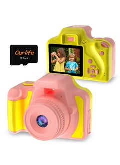 Ourlife Kids Camera For Age 3-12, 1080P Hd Digital Video Toddler Camera With Mp3 Music Player, Christmas Birthday Gifts For Girls/Boys Age 3 4 5 6 7 8 With 8Gb Sd Card-Pink  - Image 1
