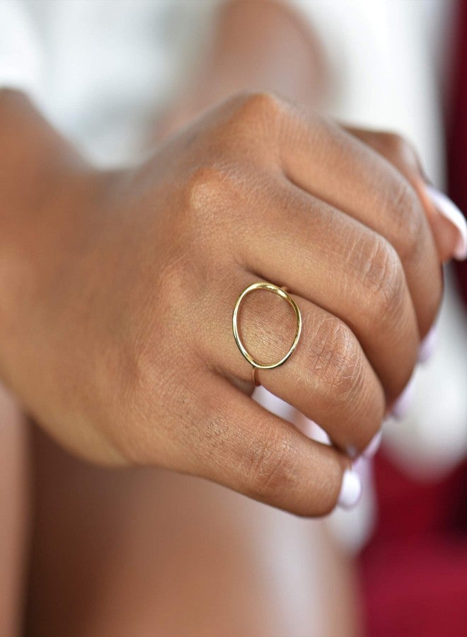 LEMON GRASS Gold Vermeil Open Circle Ring in Sterling Silver Size 8 - Image 4