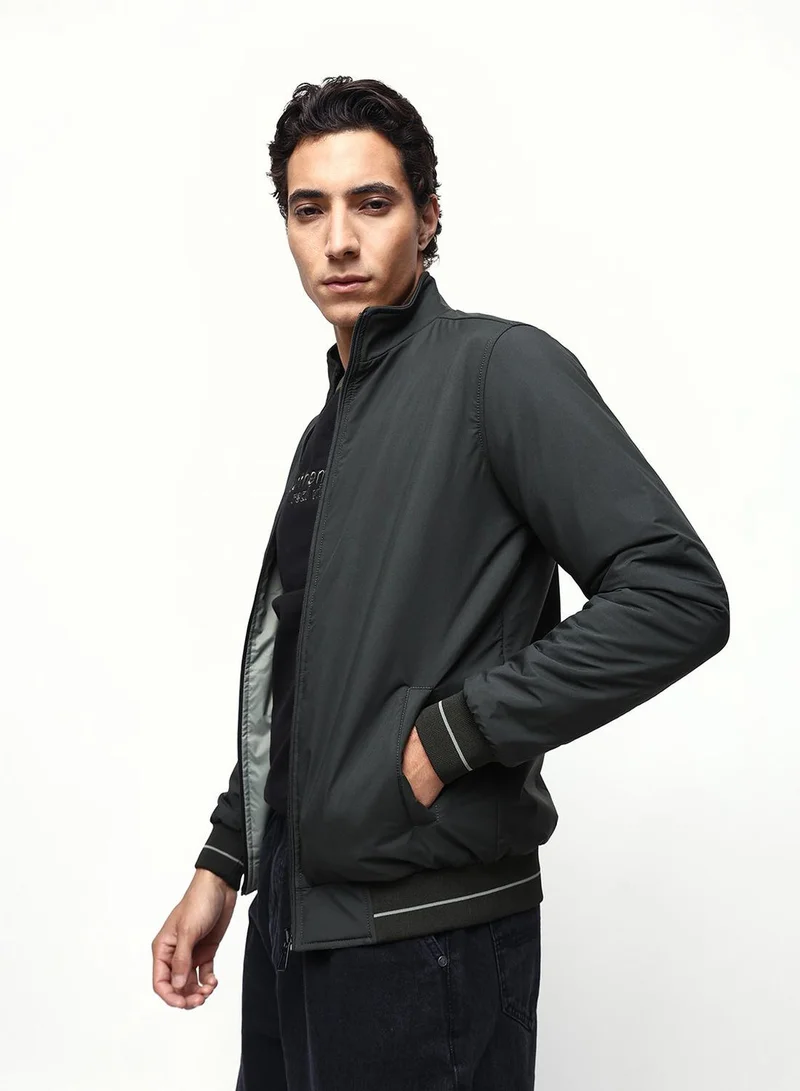 Dennis Lingo  Men's Petrol & Mint Green 100% Polyester Reversible Regular Fit Jacket for Men | Best Price UAE
