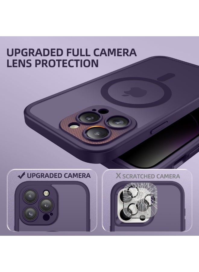 بيرفي جراب مغناطيسي لهاتف iPhone 14 Pro Max، متوافق مع MagSafe، واقي شاشة مدمج للخصوصية وحماية مطورة للكاميرا، جراب هاتف كامل الجسم مضاد للتجسس ومقاوم للصدمات لهاتف 14 Pro Max 6.7 بوصة، أرجواني - Image 4