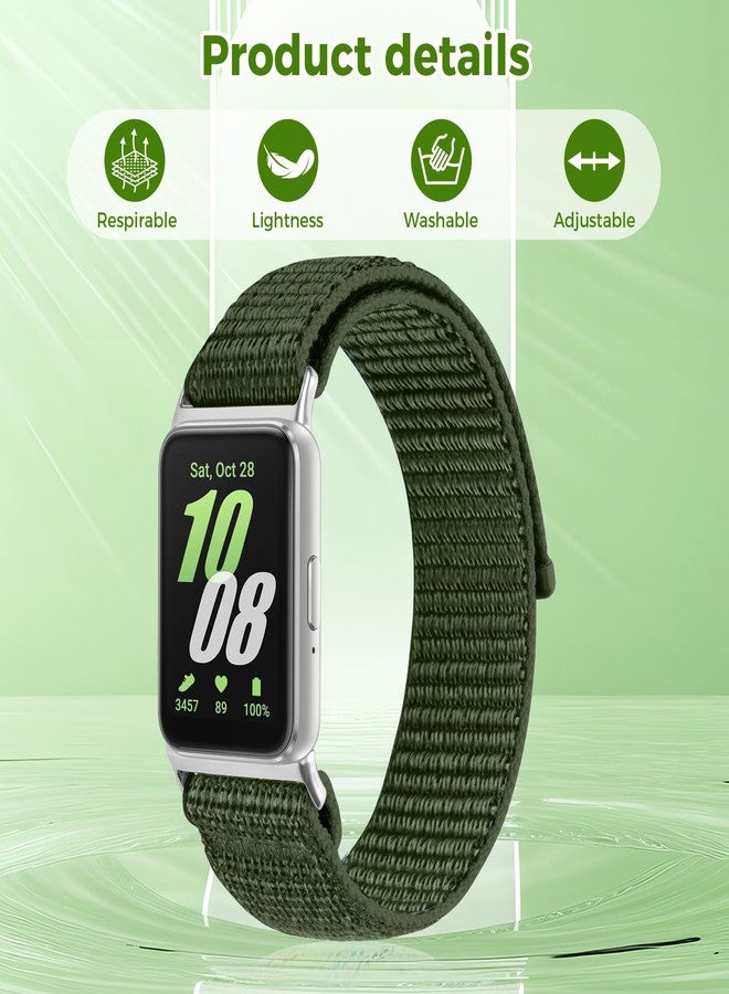 Acortjl 2PCS Nylon Watch Band Compatible with Samsung Galaxy Fit 3, Soft Breathable Adjustable Sport Nylon Loop Replacement Wristbands for Galaxy Fit3 SM-R390 Watch for Women Men - Image 2